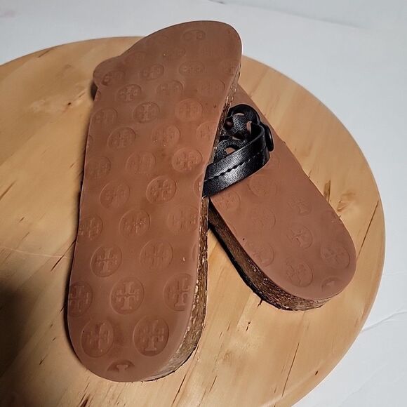 Tory Burch Miller Cloud Black Patent Leather 10 M Flip Flops - Picture 6 of 11